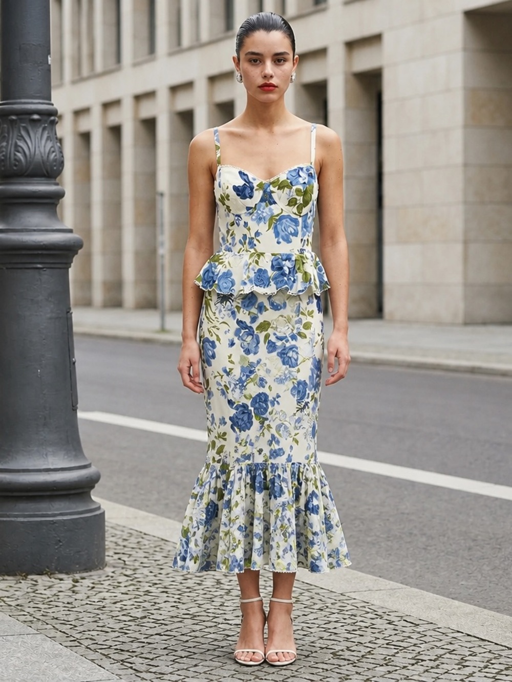 NWT OPT Blue Hydrangea Aila Dress - 10